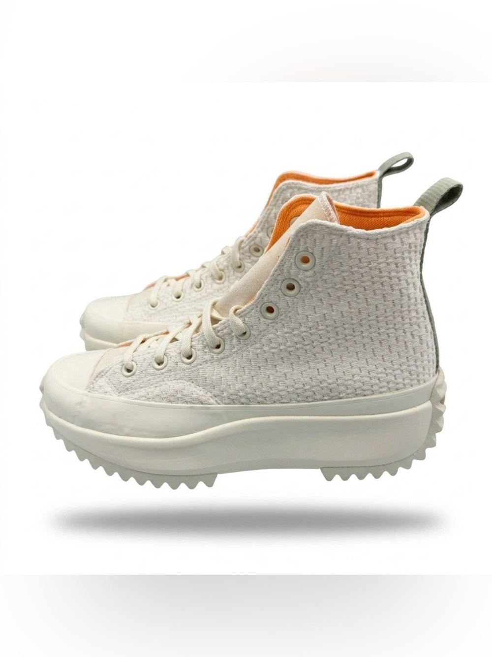 Converse Run Star Hike Platform Women 9.5 Men8 White A03838C Knit Hi Top Sneaker